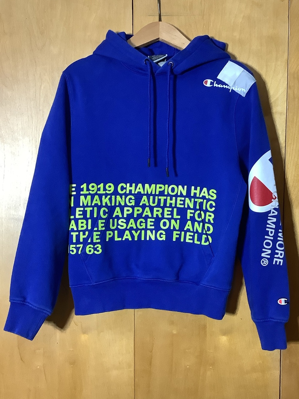 Champion royal blue hoodie, size small